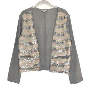Linen Jacket with Sequins Front - Size S